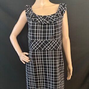 Kay Unger New York Black & White Windowpane Sheath Dress Size 14